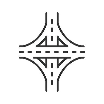 Stack interchange, icon in line design. stack interchange, Maltese cross Stock Illustration
