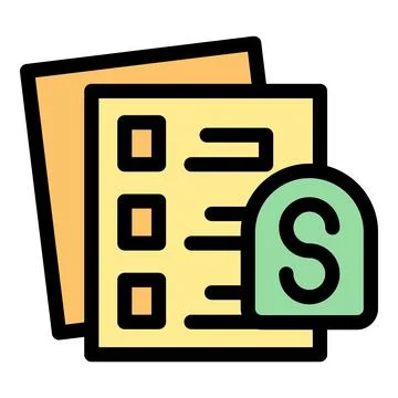 Stack of invoices with dollar sign representing business expenses Stock Illustration