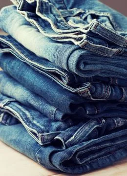Stack of jeans Stock Photos