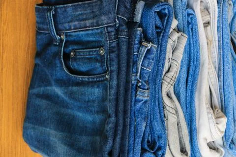 Stack of jeans Stock Photos
