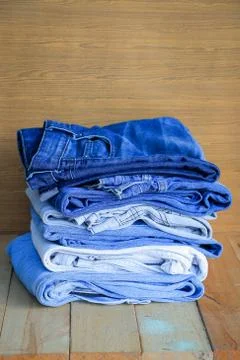 Stack of jeans Stock Photos