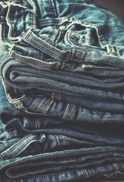 Stack of jeans. toning Stock Photos