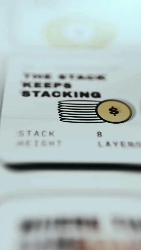 Stack Keeps Stacking Coin Reward Illustration Stock Footage 337891661