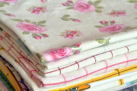 Stack of kitchen dishclots Stock Photos