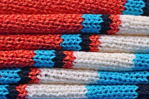 Stack of  knitted closeup Stock Photos