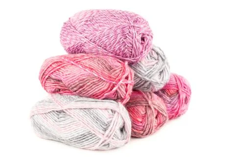 Stack of knitting yarn clews Foto stock