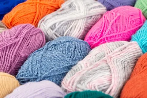 Stack of knitting yarn clews Stock Photos