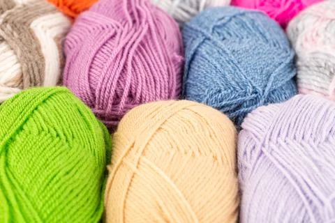 Stack of knitting yarn clews Stock Photos