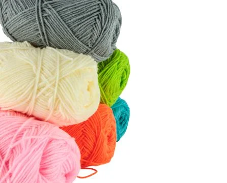 Stack of knitting yarn Stock Photos