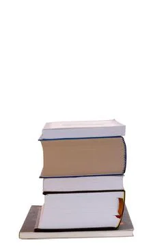 Stack of large books one on top of another, isolated on white background.. stack Foto stock