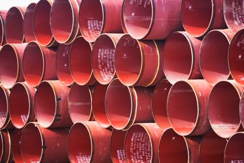 Stack of large pipes Foto stock
