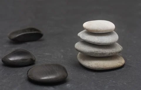 Stack of lava massage stones Stock Photos