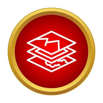 Stack of layers icon button for design Ilustração Stock
