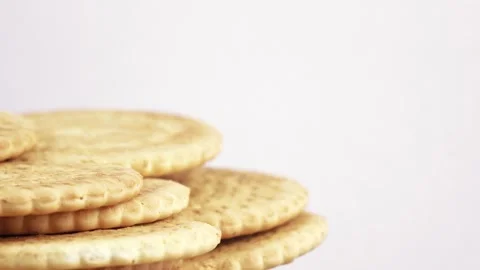 Stack of lean cookies Video stock 139570422