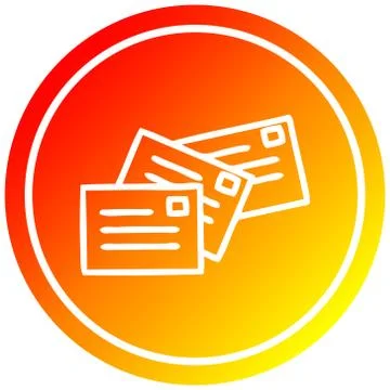 Stack of letters circular in hot gradient spectrum 库存插图