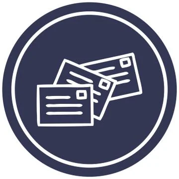 Stack of letters circular icon Stock Illustration