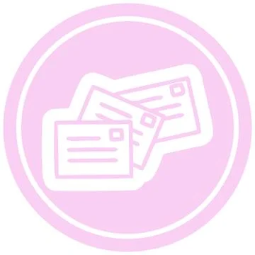 Stack of letters circular icon Stock Illustration