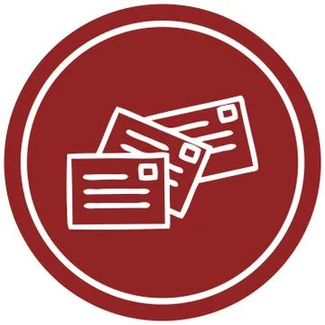 Stack of letters circular icon 库存插图