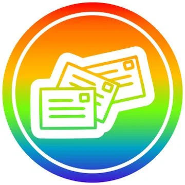 Stack of letters circular in rainbow spectrum Stock Illustration