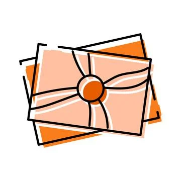 Stack of letters with a decorative wax seal イラスト素材