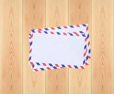 Stack of letters on rustic wooden planks background Stock Photos
