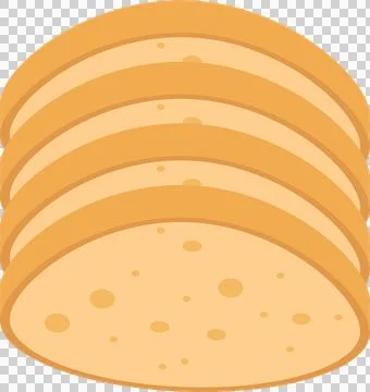 A stack of light orange, semi-transparent, flat slices with small, round li.. Stock Illustration