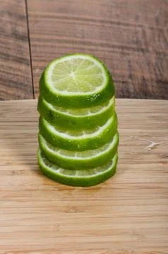 Stack of lime slices 写真素材