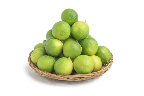 Stack limes on white background Stock Photos