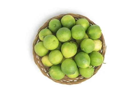 Stack limes on white background Stock Photos