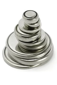 Stack of lithium batteries Stock Photos