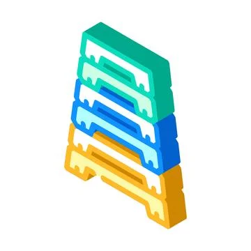 Stack lock isometric icon vector illustration Illustrazione stock