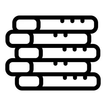 Stack of logs for winter heating showing measurement in simple line art Stock Illustration