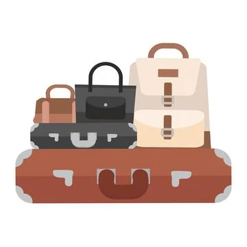 Stack Of Luggage And Bags 스톡 일러스트