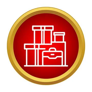 Stack of luggage items ready for travel or shipping 스톡 일러스트