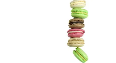 Stack of macaroon isolated on a white background with copy space Stock Photos