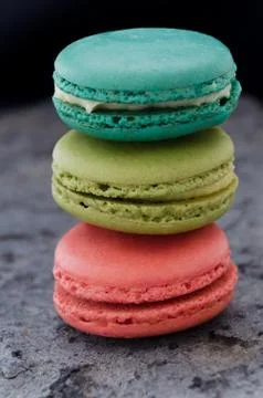 Stack of macaroons biscuits Stock Photos