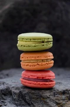 Stack of macaroons biscuits Stock Photos