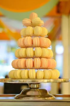 A Stack of Macaroons on Display Stock Photos