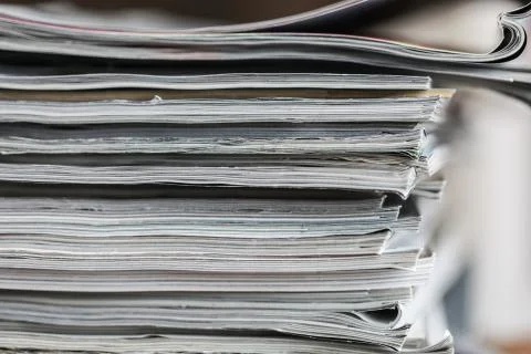 A stack of magazines, close-up macro filled the frame. A background for 스톡 사진