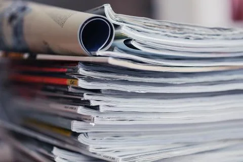 A stack of magazines, close-up macro filled the frame. A background for Stock Photos