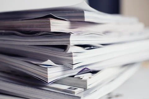 Stack of magazines closeup 스톡 사진