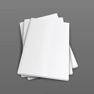 A stack of magazines or brochure covers 3d realistic vector mockup illustration. Stock Illustration