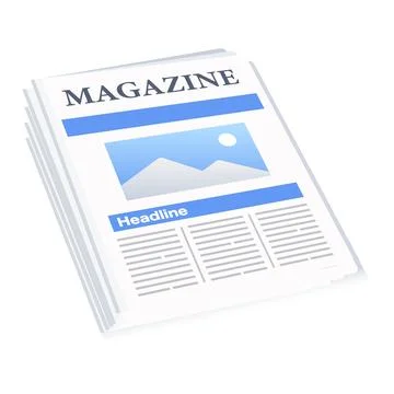 Stack of magazines in perspective view with cover layout mockup. vector ill.. イラスト素材