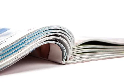 Stack of magazines on the table 库存照片