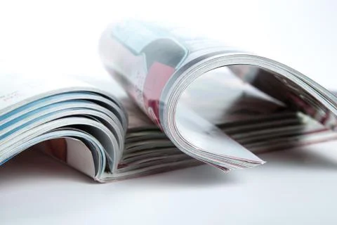 Stack of magazines on the table Stock Photos