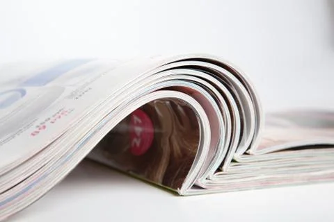 Stack of magazines on the table Stock Photos