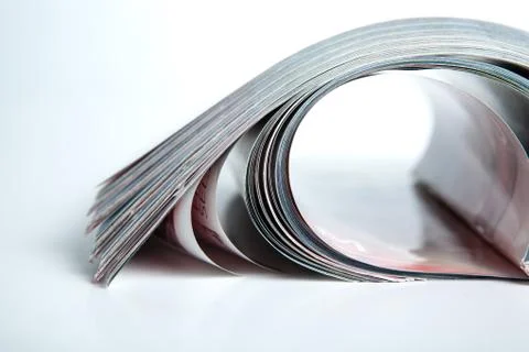 Stack of magazines on the table Stock Photos