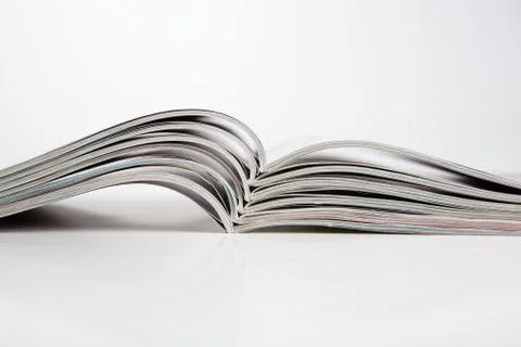 Stack of magazines on the table Stock Photos