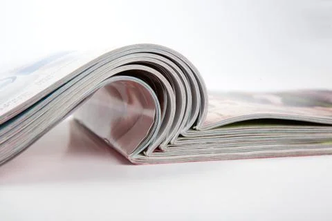 Stack of magazines on the table Stock Photos