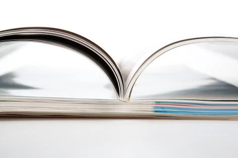Stack of magazines on a white background Foto stock
